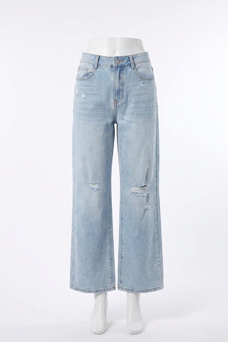 NEW TRIBAL sophia curvy wide leg jeans in breeze blue